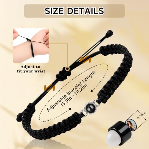 Personalized Bracelet with Picture inside - Custom Projection Bracelets with Photos, Customized Memorial Gifts for Women, Valentines Gifts for Wife Girlfriend2