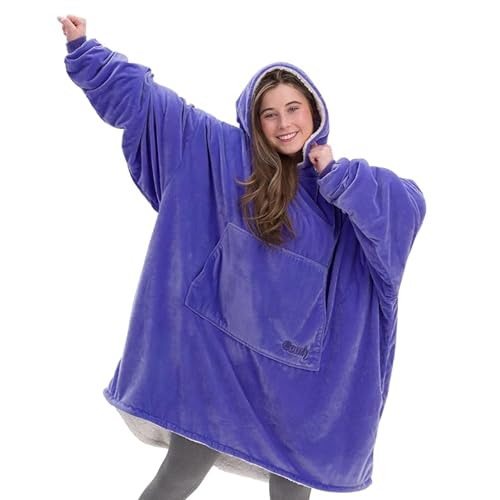 THE COMFY Original | Sherpa Lined Microfiber Fleece Wearable Blanket, Oversized Design with Hood and Pocket, From Shark Tank, for Women & Men, Warm and Cozy Gifts