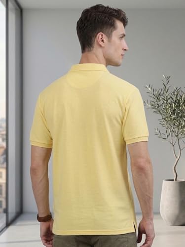 Image of Lux Cozi Men's Half Sleeve Soild Casual Regular Fit T-Shirt with Chest Pocket | Polo Tshirt for Men