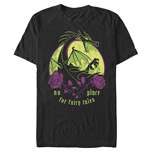 T-shirt Disney dragon imprimé trois tons en coton noir pour homme fort