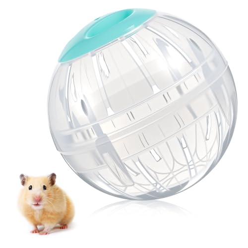 Fiyooau 5.7 Inch Hamster Ball Clear Hamster Exercise Ball Running Wheel Breathable Large Space Easy to Clean Cage Accessories Small Animal Exercise Toys for Small and Medium Dwarf Hamsters