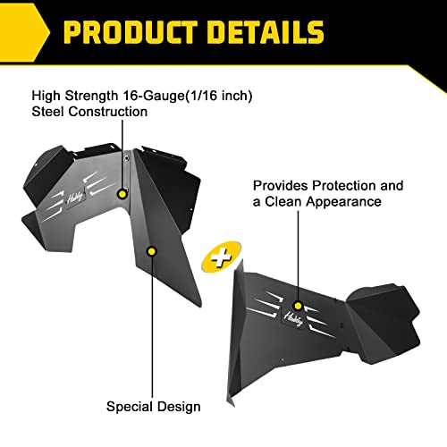 Image of Front and Rear Inner Fender Liners Kit for 2007-2018 Jeep Wrangler JK & Unlimited 2 /4 Doors, Offroad Powder Coated Steel Splash Mud Guard Wheel Well Liner Covers - 4PCS
