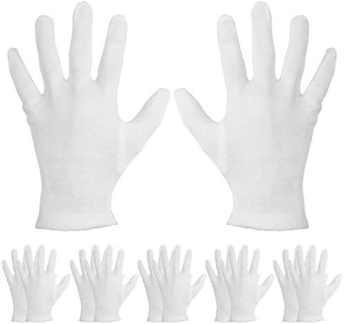Mudder 6 Pairs Cosmetic Gloves Hand Spa Gloves for Moisturizing, White (L Size)