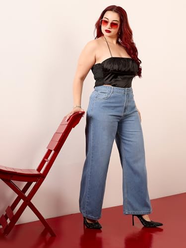 Image of Miss Chase A+ Women's Bootcut High Rise Regular-Length Stretchable Denim Shaping Jeans