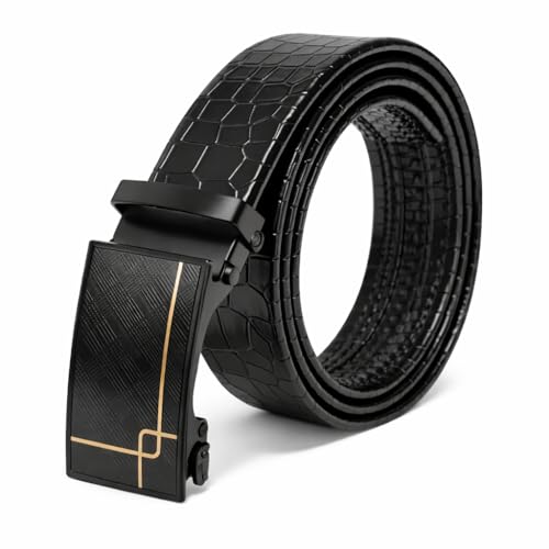 Image of Men's Auto Lock Belt with elegant design | Premium Vegan Leather | Adjustable Ratchet Belt | No Hole Design | Perfect Fit Waist 28-42 Inches for Office