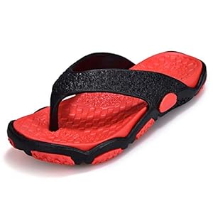 Outdoor-Teenslippers Voor Heren, Gepersonaliseerde Slippers, Zomerse Antislip Strandschoenen, Zomerstrand Zachte En Harde Antislip Binnen- En Buitensandalen,Red,42