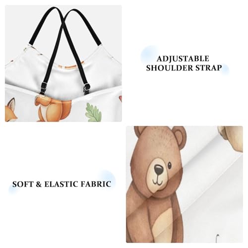 Girls Swimming Suits 3-10 Y Beach Swimwear, Watercolor Animals Foxes3