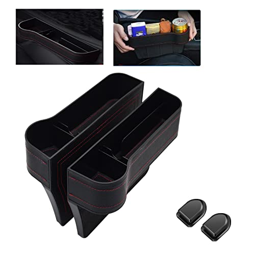 car seat gap filler ,2 Pack Stable Multifunctional Front car seat gap Organizer and Storage ,seat gap filler Console Organizer,multifunctional car seat organizer Storage Box with Car Accessories Interior.