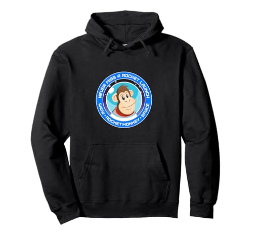 Rocket Monkey Circle Design Front Pullover Hoodie