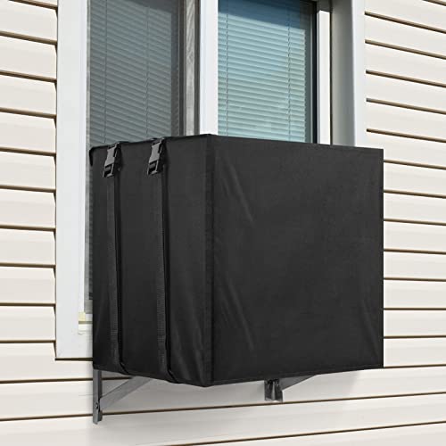 Sunolga Air Conditioner Covers for Window Units, Window Air Conditioner Cover with Water Resistant and Windproof Design - 21.5W x 15H x 16D Inches, Black