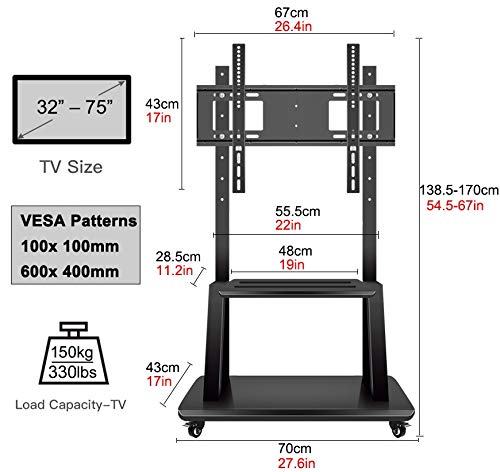Soporte de Piso Ajustable para TV 32-75 Pulgadas REMYS miniatura 2