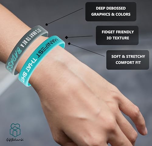 Sweary Affirmation Bracelets (Set of 5) - Motivational Swear Word Jewelry for Women: Be Fucking Epic, Manifest that Shit, I Can Fucking Do This, Rise Above the Bullshit, Be A Badass3