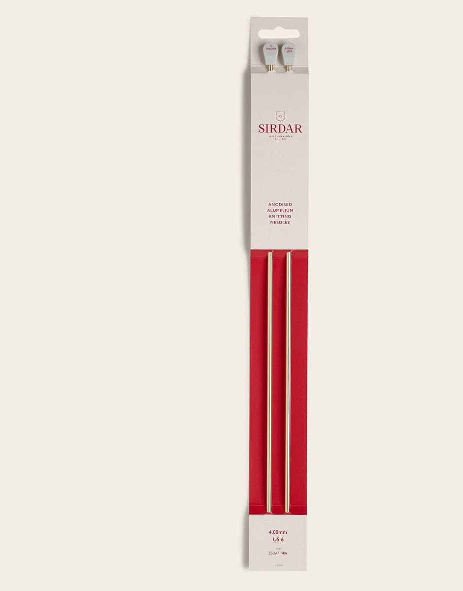 Sirdar Knitting Needles 4.00mm/ US 6 - Anodised Aluminium. Length 14''/35cms