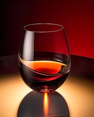 LUXU Stemless Wine Glasses(Set of 2)-20 oz