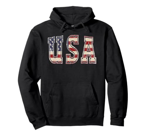 USA with US Flag, united states of america Pullover Hoodie