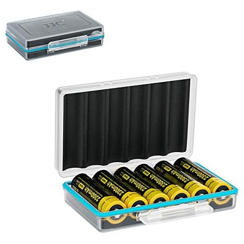 JJC 6-Slot Hard Plastic Battery Storage Box Cover