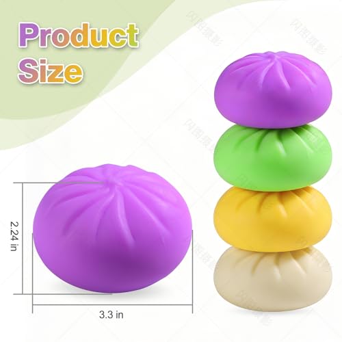 Image of Dumpling Squishy Mystery Box, Mystery Dumpling Squishy Squeeze Stress Balls for Kids & Adults, Sensory Fidget Toys for Anxiety Relief, Crazy Fun Dumplings Ideal Gift for Boys,Girls,Teens(Pink)