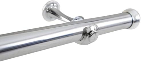 Kit Varão 3,00 metros 28mm Cromado para Cortinas Simples e Blackout