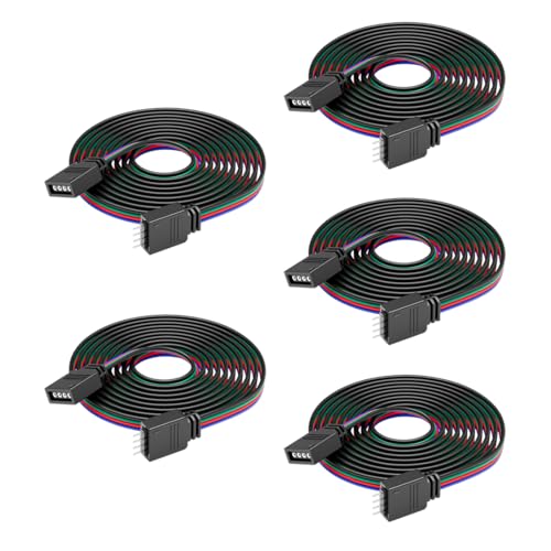 BTF-LIGHTING 4PIN 22AWG JST SM LED-stekker 5 stuks/pak mannelijke aansluiting met 1 m kabel voor PWM SMD FCOB RGB LED-strips zonder solderen controller draad