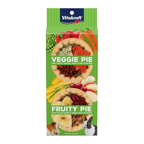 Vitakraft Veggie & Fruity Pie Treat for Pet Rabbits Guinea Pigs and Hamsters 2 Pies brown 24 x 50 1.27 Ounce (Pack of 1)