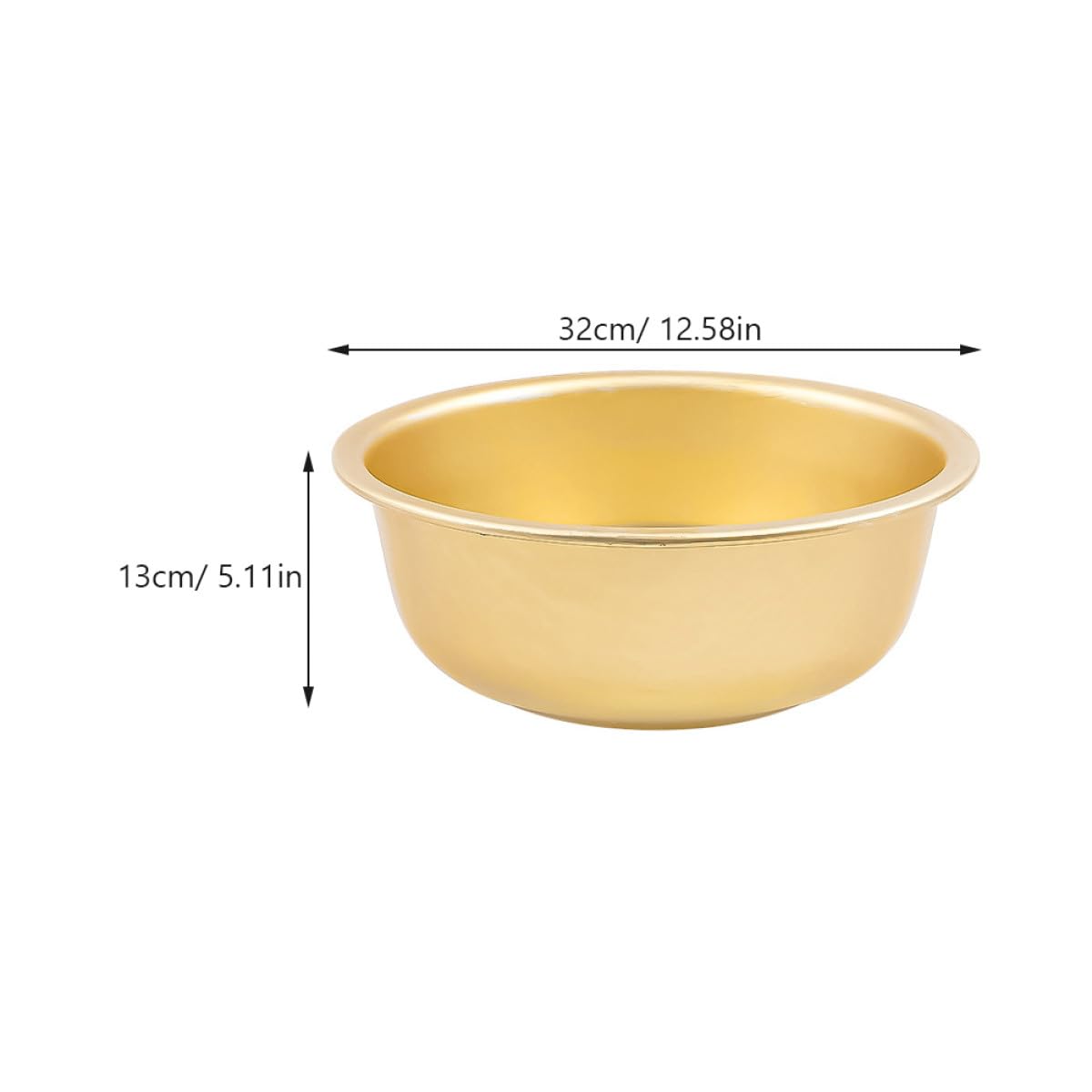 BESPORTBLE Cuenco Grande de Aluminio Dorado Capacidad Amplia, Seguro Acabado Fino, Cuenco Redondo Elegante para Sopa o Lavar Verduras en Cocina
