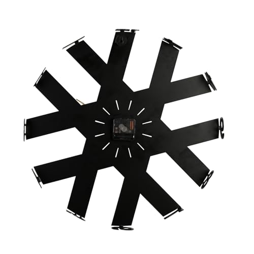 Image of Wakefit Metal Analog Wall Clock Big | 20 Inch | Laser Cut Abstract Home Decor & Gifting Option | for Living Room Study Bedroom & Office Decor | Tempra Metal Wall Clock 500 MM Black