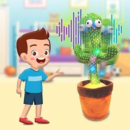 Image of Plastic Hda Musical & Dancing Cactus for Kids Toy for Girls and Boys Learning & Educational Toy for Kids | Birthday & Return Gift| ( Multicolor )