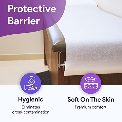 Exam Table Paper - High-Quality Disposable Exam Paper - Soft And Smooth Chiropractic Face Paper And Changing Table Paper - Strong And Absorbent Bed Paper Roll Medical - 2 18" X 200 Rolls #TOP2