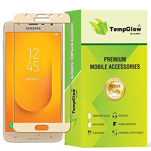 Image of Screen Protector for Samsung Galaxy J7 Duo (Gold) Tempered Glass Edge-to-Edge 6D Screen Guard With Installation Kit