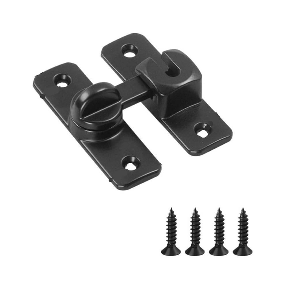 Palut Black-2Pcs 2Pcs 180 Degree Flip Door Bolt,Rotating Thickened Anti Rust Aluminum Latches,Privacy Lock For Balcony Bedroom Garden Doors