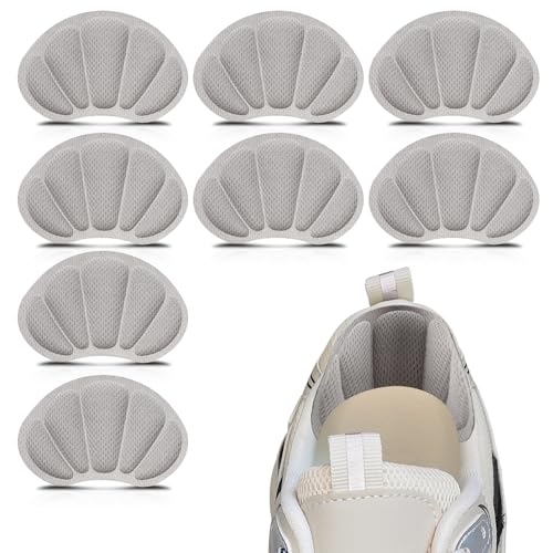 Image of Heel Grips Cushions Inserts,Heel Pads for Loose Shoe Too Big Men Women, Improved Shoe Fit and Comfort, Prevent Heel Slipping, Rubbing, Blisters, Foot Pain. (4 Pair Gray-A)