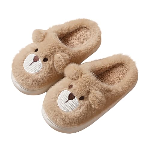 Toddler Boys Girls cute Animal Slippers Indoor House Shoes for Winter Warmth Shoes Cartoon Soft Fuzzy Plush Slippers