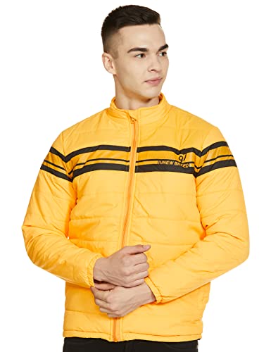 The Indian Garage Co Men Yellow Slim Fit Colorblocked Puffer Jacket