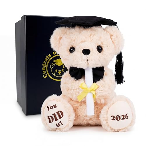Numyawl 2026 Graduation Bear with Gift Box, 8 Inch Plush Teddy Bear for Kindergarten & Preschool...