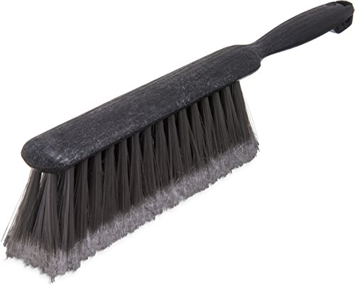 Image of SPARTA Flo-Pac Bench Brush with Flagged Bristles, Small Counter Broom with Handle for Cleaning Smooth Surfaces, 8 inch, 12 Count, Gray