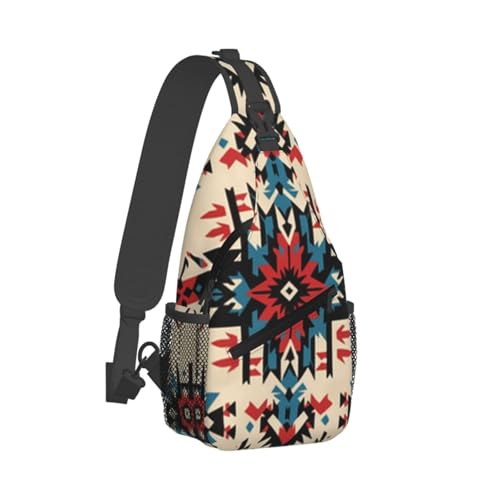 Image of Crossbody Bag Sling Bag Backpack Chest Bags Shoulder Bag for Women Men Aztec-Native-American