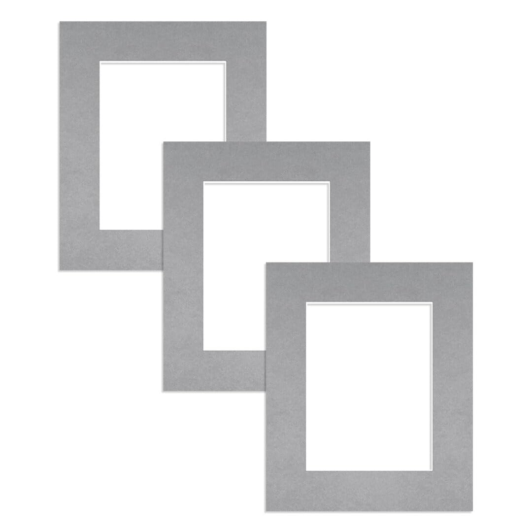 Alison Kingsgate 12X10 Silver Picture Mount - 8X6 Aperture - Pack 3