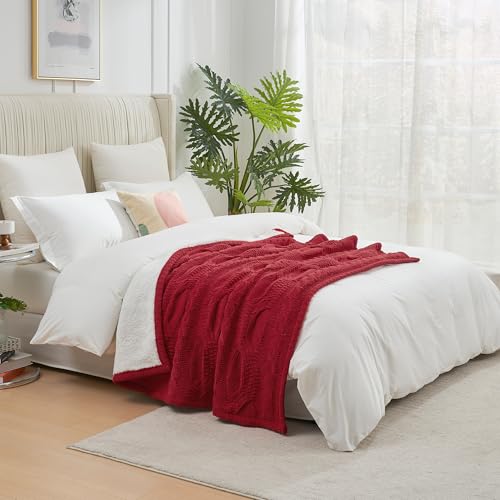 Amelie-Home-Chenille-Christmas-Sherpa-Cable-Knit-Throw-Blanket-for-Couch-Reversible-Soft-Cozy-Warm-Winter-Fleece-Throw-Blankets-for-Bed-Sofa-Chair-Living-Room-Xmas-Home-DecorRed50-x-60-inch Amelie Home Chenille Christmas Sherpa Cable Knit Throw Blanket for Couch Reversible Soft Cozy Warm Winter Fleece Throw Blankets for Bed Sofa Chair Living Room Xmas Home DecorRed50 x 60 inch