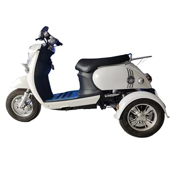 ELECTRICA Electric Scooter with 3 Wheels | LFP Battery with 64v 30Ah | Runs Approx. 80 km on one Charge | Reverse Parking Feature (White)