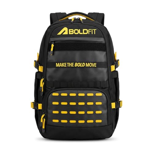 Image of Boldfit Tactical Backpack for Gym & Travel - 45L Heavy Duty Molle Bag with Dedicated Shoe Compartment, 16 Inch Padded Laptop Sleeve & Multi-Utility Organizers IronHaul - Black