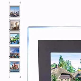 A4 Portrait Crystal Photo Frame Real Estate Agent Acrylic LED Window Hanging Displays(5pcs A4 a raw, Vertically)