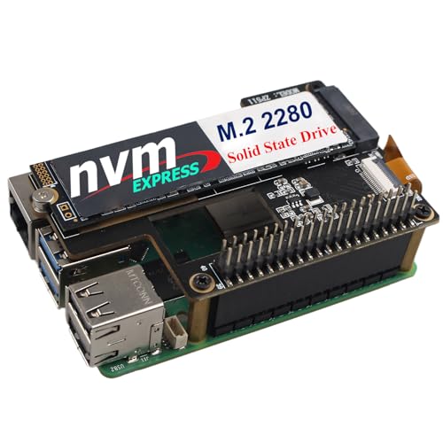 ZDE ZP511 PCIe to M.2 Key M NVMe HAT SSD Hard Drive Adapter Board PIP PCIe Peripheral Board Compatible with Raspberry Pi 5 Support Official Pi5 Active Cooler