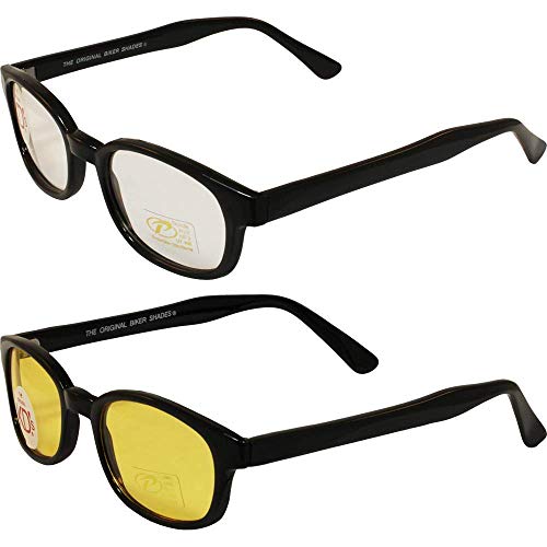 Original KD's Biker Sunglasses 2-pack Clear and Yellow Lenses