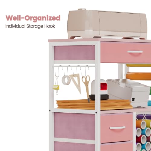 Image of Craft organization and storage Cart Compatible with Cricut Machine Stand