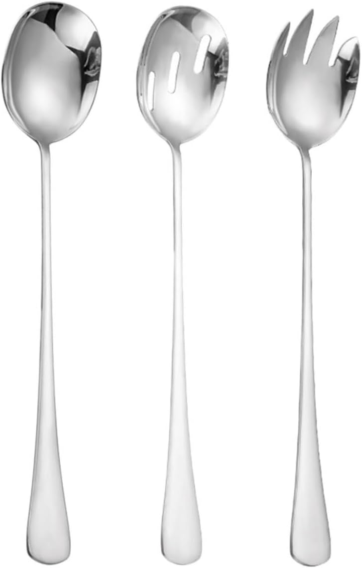 IMIKEYA 3pcs Salad Fork Spoon Colander Set Long Handle Salad Tableware Multifunctional Skimmer Scoop Cooking Utensils Kitchen Tools IMIKEYA 3pcs Salad Fork Spoon Colander Set Long Handle Salad Tableware Multifunctional Skimmer Scoop Cooking Utensils Kitchen Tools