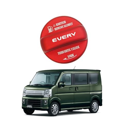 FOR 新型 エブリイ バン DA17V エブリイワゴン DA17W(2015年-現行) 車の燃料タンクキャップ、改造燃料タンク装飾キャップ給油警告キャップオイルキャップアイコン付きアルミ合金エブリイ バンアクセサリー