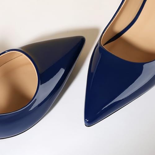 NUMALEO Slingback Heels for Women Pointed Close Toe Kitten Heels Patent Pumps Dress Party Comfy Stiletto 2.5 Inch Dress Shoes4
