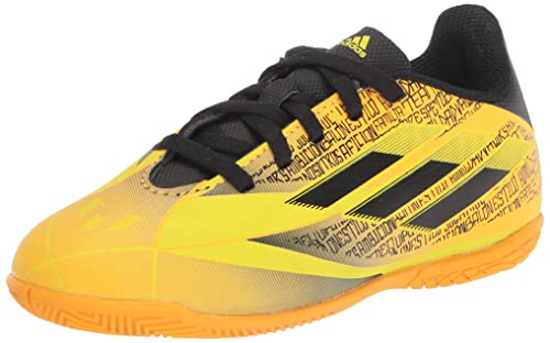 adidas X Speedflow Messi.4 Indoor Boots Soccer Shoe, Solar Gold/Core Black/Bright Yellow, 11.5 US Unisex Little Kid