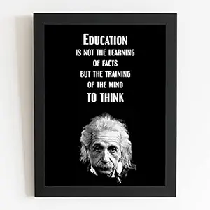 Craftolive Typography Albert Einstein Quote Motivational Poster Wall Frame for Wall Decor, Multicolor