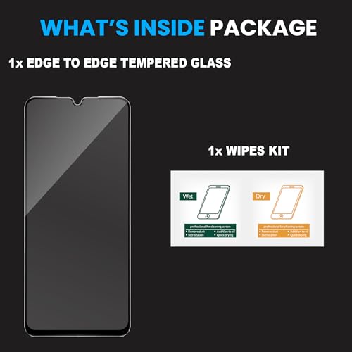 Image of ArmourPro Military Grade Gorilla Tempered Glass Screen Protector For Poco C71 and Poco C75 (6.88 Inch) With Edge-to-Edge Protector Coverage and Easy Installation Kit |Black